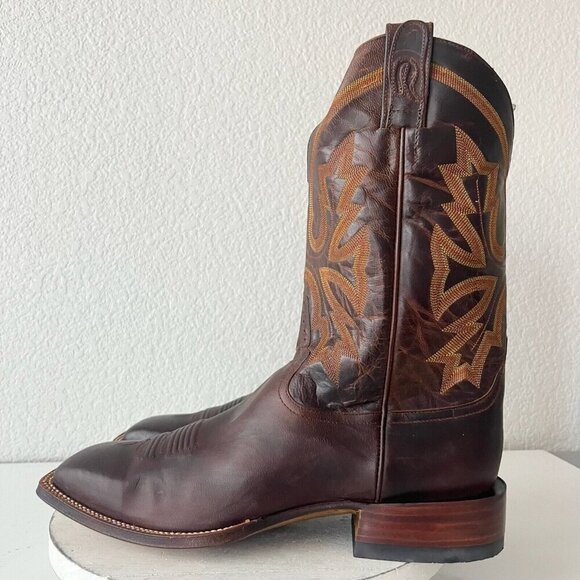 NEW Rod Patrick Mens Cowboy Boots 14.5B Perro Loco Brown Leather Soles Western - Picture 4 of 13